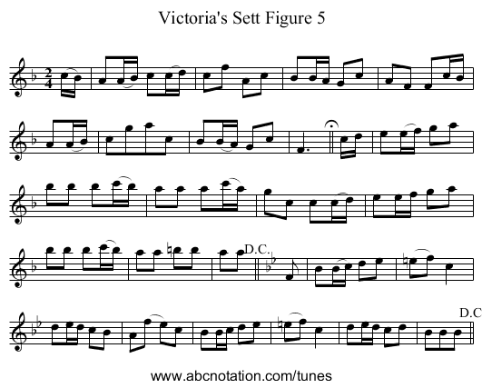 Victoria's Sett Figure 5 - staff notation