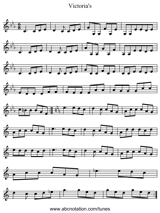 Victoria's - staff notation