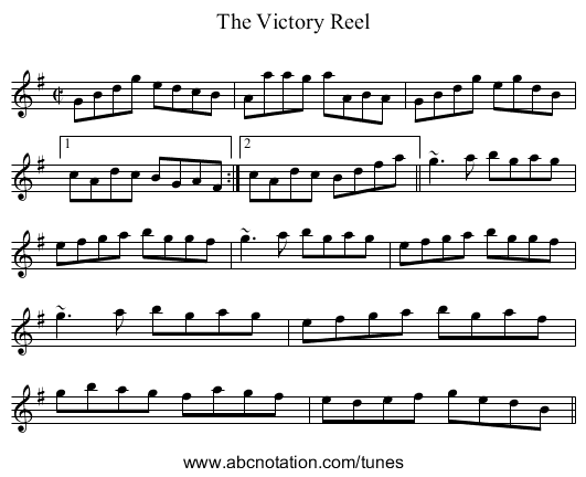 Victory Reel, The - staff notation