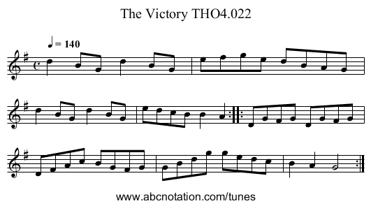 Victory THO4.022, The - staff notation
