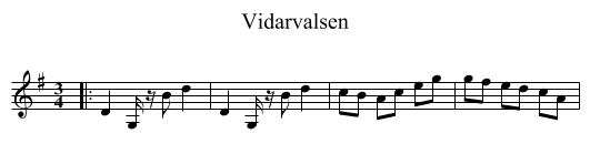 Vidarvalsen - staff notation