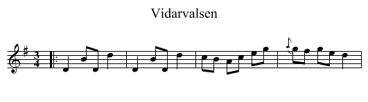 Vidarvalsen - staff notation