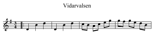 Vidarvalsen - staff notation