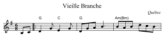 Vieille Branche - staff notation