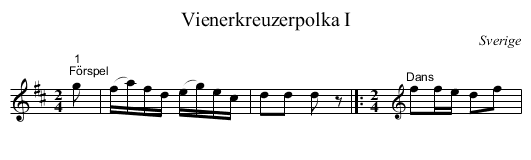 Vienerkreuzerpolka I - staff notation