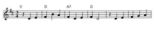 Vieni sul mar [D] - staff notation