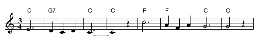 Vieni sul mar - staff notation