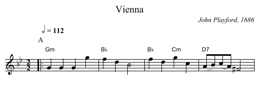 Vienna - staff notation
