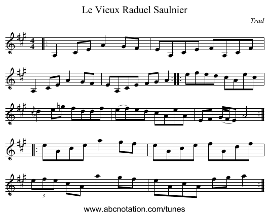Vieux Raduel Saulnier, Le - staff notation
