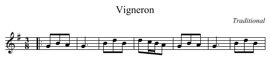 Vigneron - staff notation