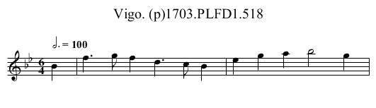 Vigo. (p)1703.PLFD1.518 - staff notation
