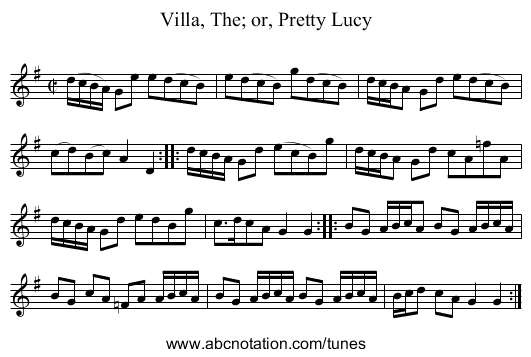 Villa, The; or, Pretty Lucy - staff notation