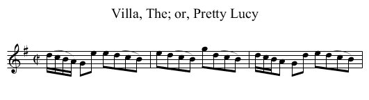Villa, The; or, Pretty Lucy - staff notation