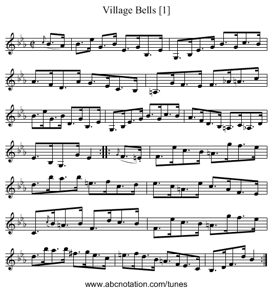 Village Bells [1] - staff notation