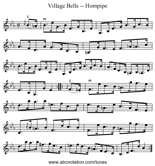 Village Bells -- Hornpipe - staff notation