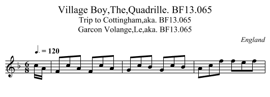 Village Boy,The,Quadrille. BF13.065 - staff notation