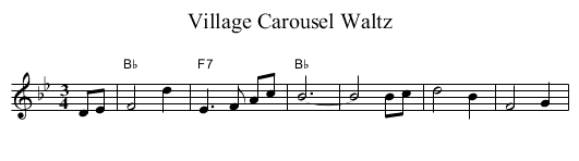 Village Carousel Waltz - staff notation