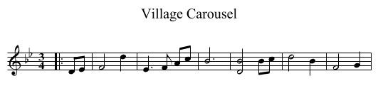 Village Carousel - staff notation