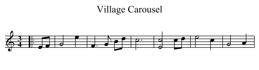 Village Carousel - staff notation
