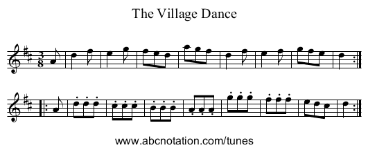 Village Dance, The - staff notation