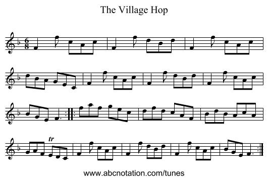 Village Hop, The - staff notation