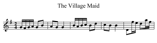 Village Maid, The - staff notation