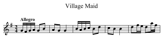 Village Maid - staff notation