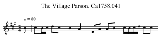 Village Parson. Ca1758.041, The - staff notation