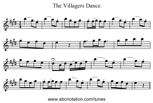 Villagers Dance, The - staff notation