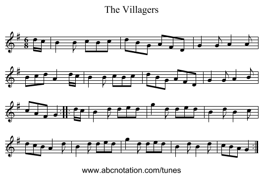 Villagers, The - staff notation