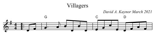 Villagers - staff notation