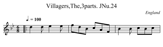 Villagers,The,3parts. JNu.24 - staff notation