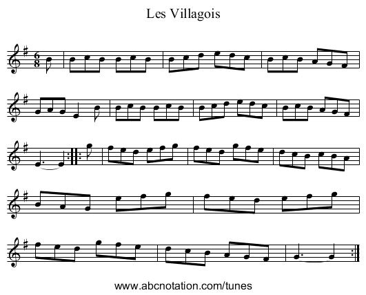 Villagois, Les - staff notation