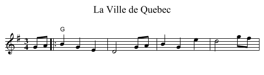 Ville de Quebec, La - staff notation