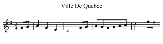 Ville De Quebec - staff notation