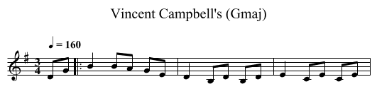 Vincent Campbell's (Gmaj) - staff notation
