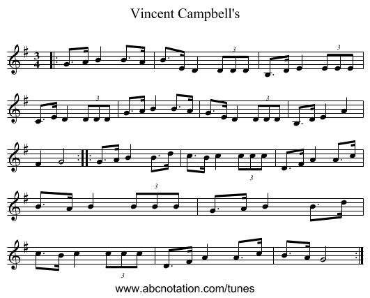Vincent Campbell's - staff notation