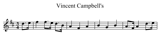 Vincent Campbell's - staff notation