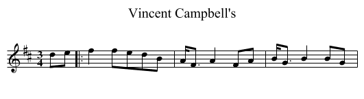 Vincent Campbell's - staff notation