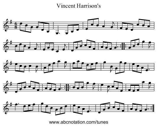 Vincent Harrison's - staff notation