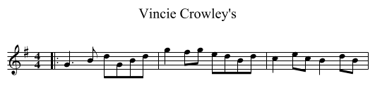 Vincie Crowley's - staff notation
