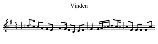 Vinden - staff notation