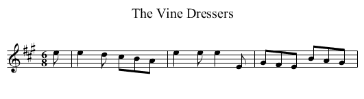 Vine Dressers, The - staff notation