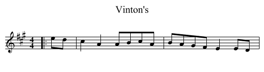Vinton's - staff notation
