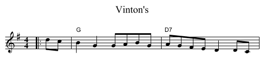 Vinton's - staff notation