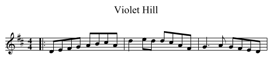 Violet Hill - staff notation