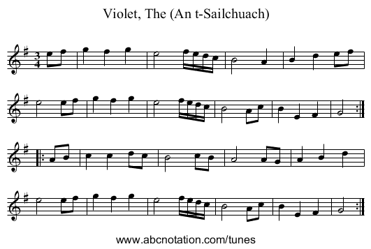 Violet, The (An t-Sailchuach) - staff notation