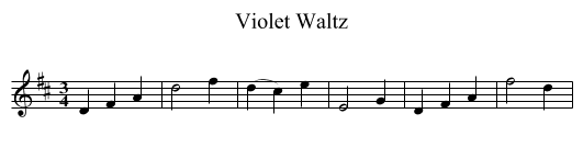 Violet Waltz - staff notation