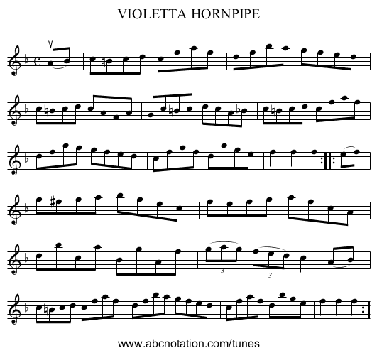 VIOLETTA HORNPIPE - staff notation
