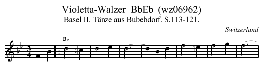 Violetta-Walzer  BbEb  (wz06962) - staff notation